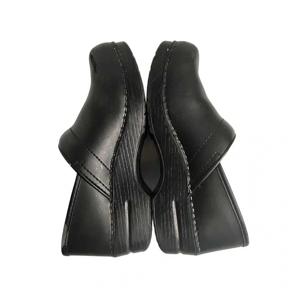 Dansko Women's Professional Black Leather Clogs Size 9.5-10 Arch Support - Picture 8 of 13